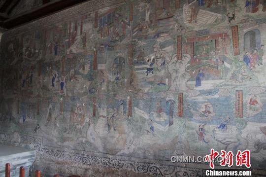 圖為至今保存完好的雞鳴驛各寺廟建筑里的壁畫(huà)。